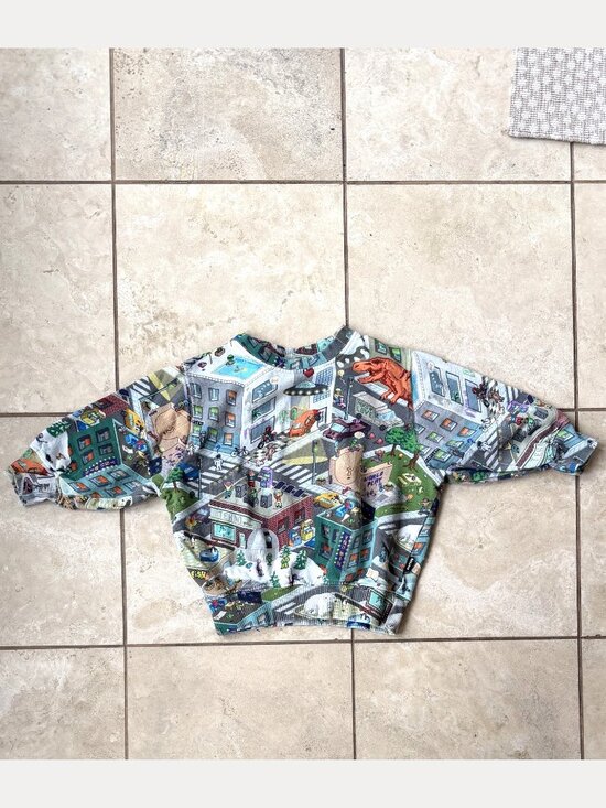 Molo Other - Molo City Scene Illustrated Print Top | Size 98 (~3Y) | Designed in Denmark